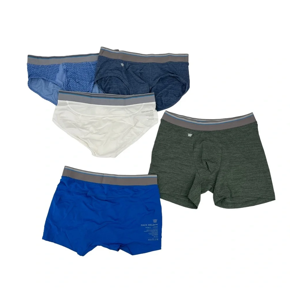 MACK WELDON Assorted Boxer Brief & Brief Underwear Multicolor Set of 5 Med NEW